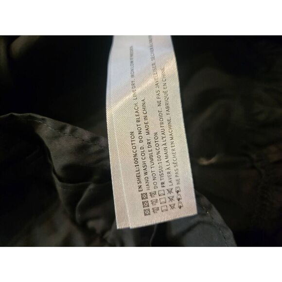 NWT En Saison Dress Women's Medium Black Cotton Poplin Mini Puff Sleeve - Picture 5 of 6